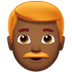 👨🏾‍🦰 man: medium-dark skin tone, red hair display on Apple